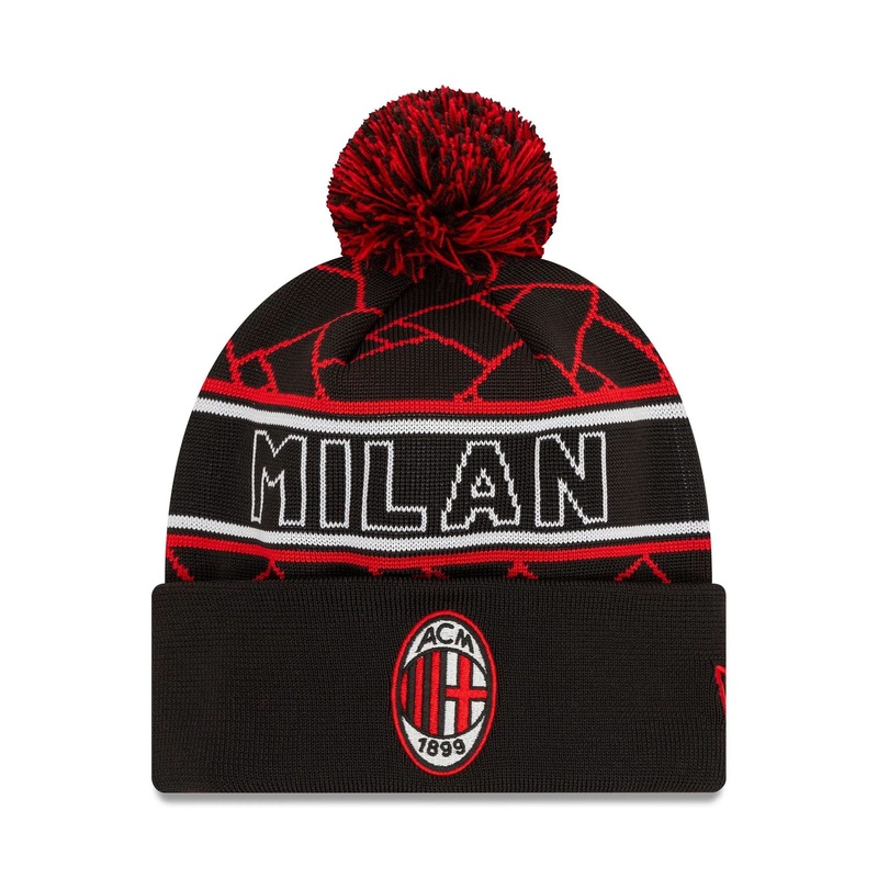 AC Milan Spring Black Bobble Knit Beanie Hat