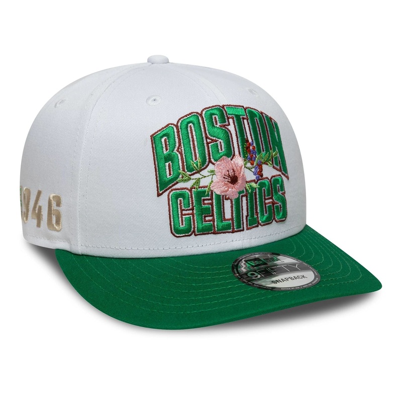 Boston Celtics NBA Wordmark White 9FIFTY Snapback Adjustable Cap