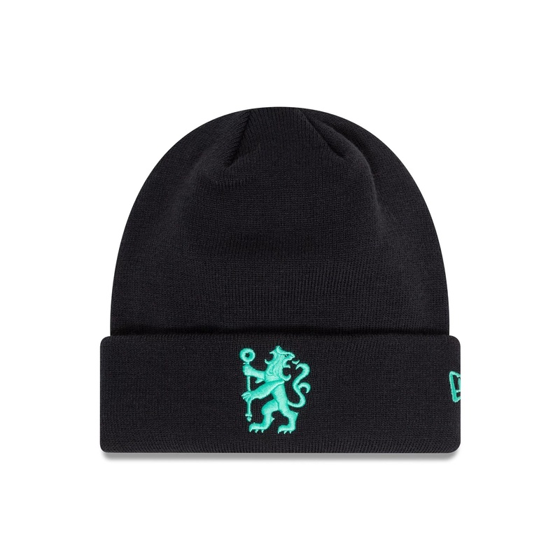 Chelsea FC Lion Crest Seasonal Pop Navy Cuff Knit Beanie Hat
