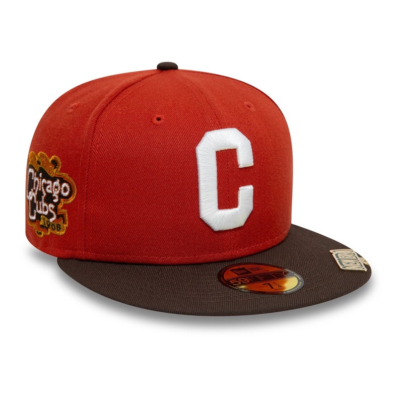 Chicago Cubs Visor Clip Dark Red 59FIFTY Fitted Cap