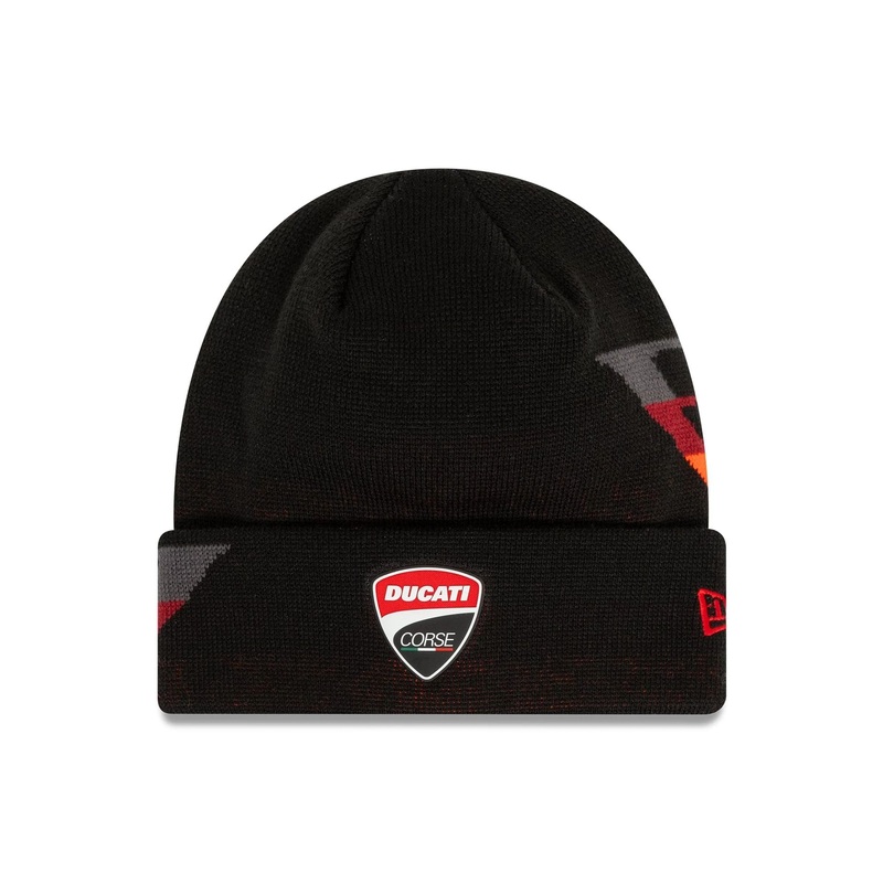 Ducati Motor Logo Gradient Side Black Cuff Knit Beanie Hat