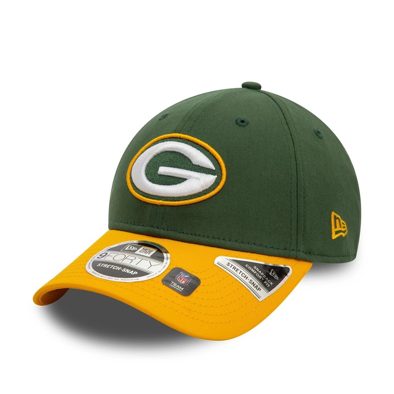 Green Bay Packers NFL Dark Green 9FORTY Stretch Snap Adjustable Cap