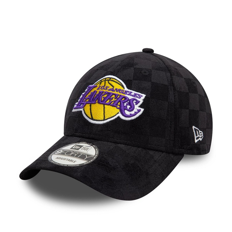 LA Lakers Tonal Check Black 9FORTY Adjustable Cap