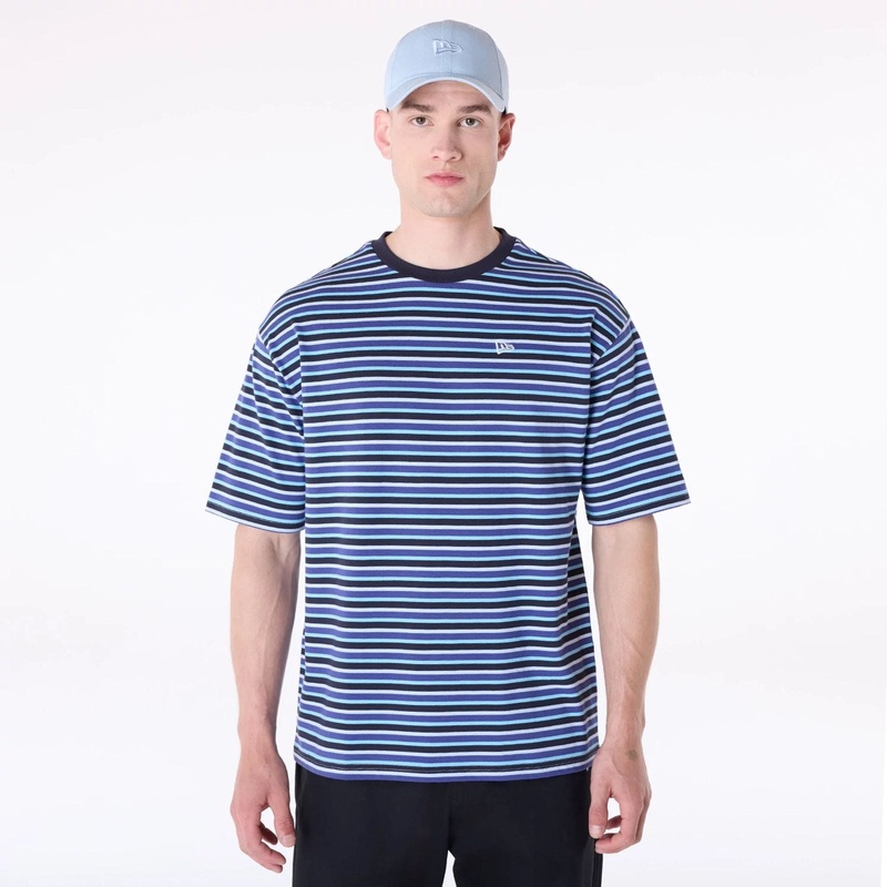 New Era Stripe Pastel Blue T-Shirt