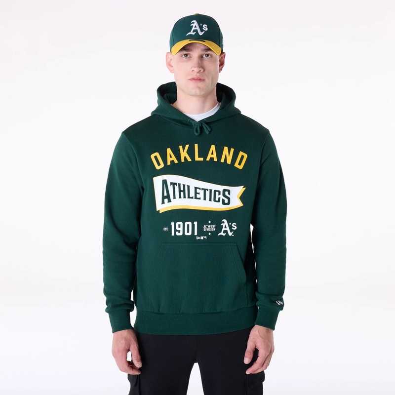 Oakland Athletics MLB Pennant Graphic Dark Green Pullover Hoodie