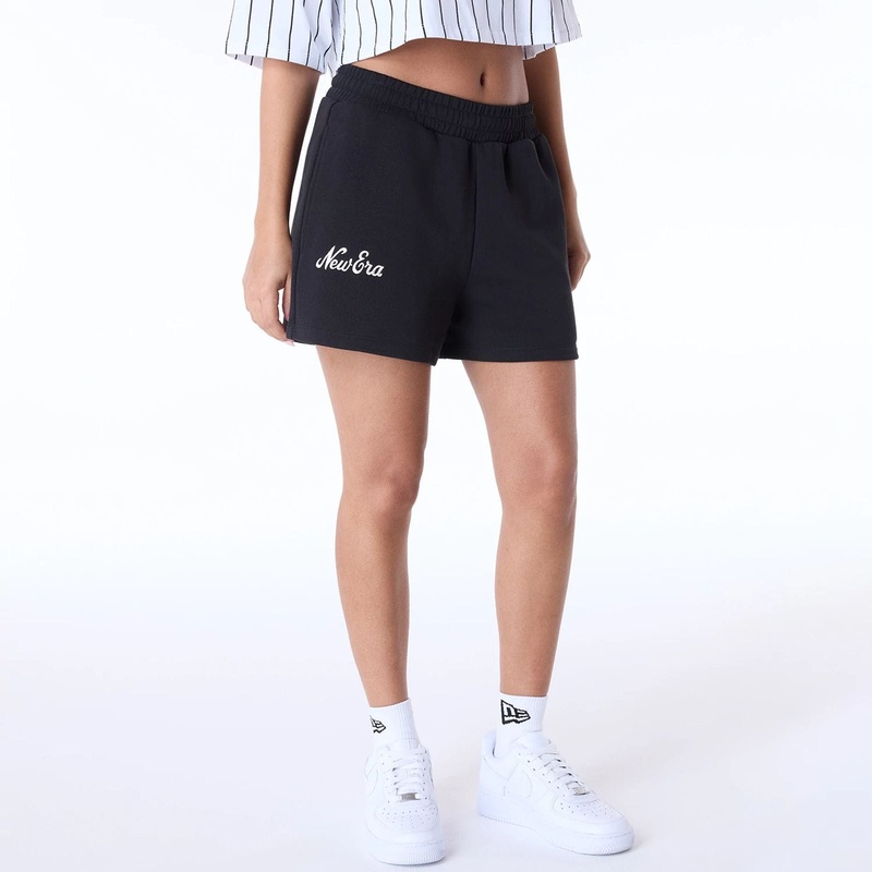Womens New Era Script Black Shorts