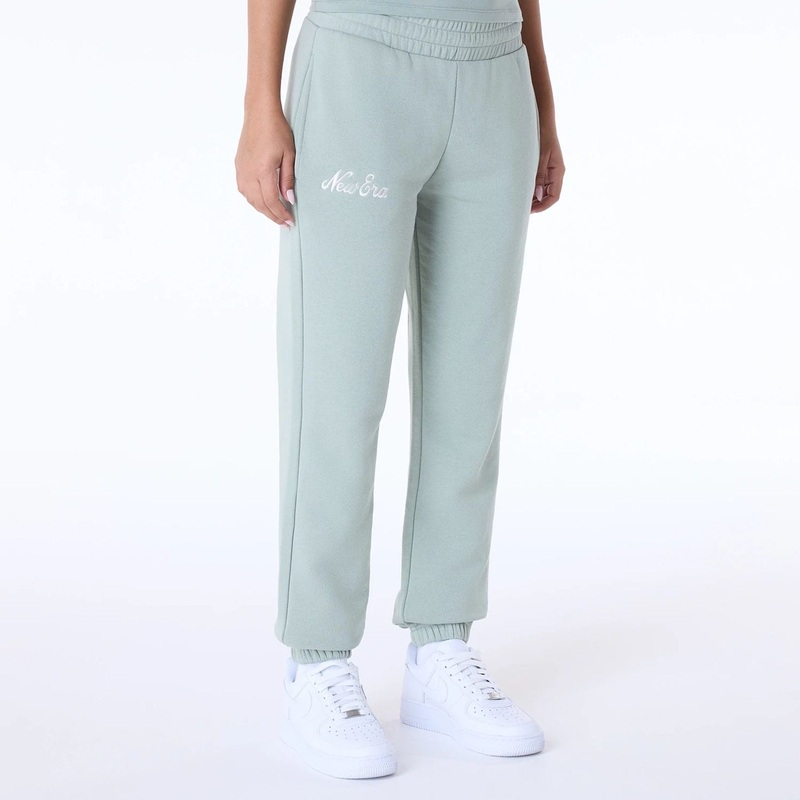 Womens New Era Script Pastel Green Joggers