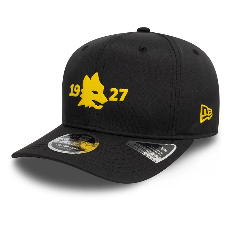 AS Roma Puff Print Black 9FIFTY Stretch Snap Snapback Adjustable Cap