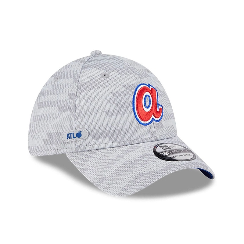 Atlanta Braves Club House Grey 39THIRTY Stretch Fit Cap