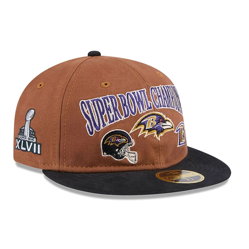 Baltimore Ravens NFL Champions Dark Beige Retro Crown 59FIFTY Fitted Cap