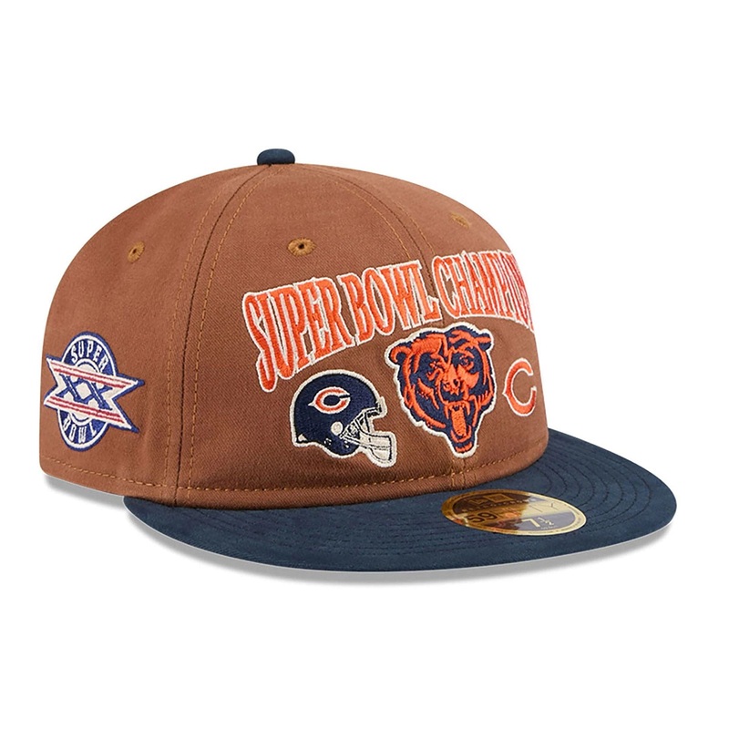 Chicago Bears NFL Champions Dark Beige Retro Crown 59FIFTY Fitted Cap