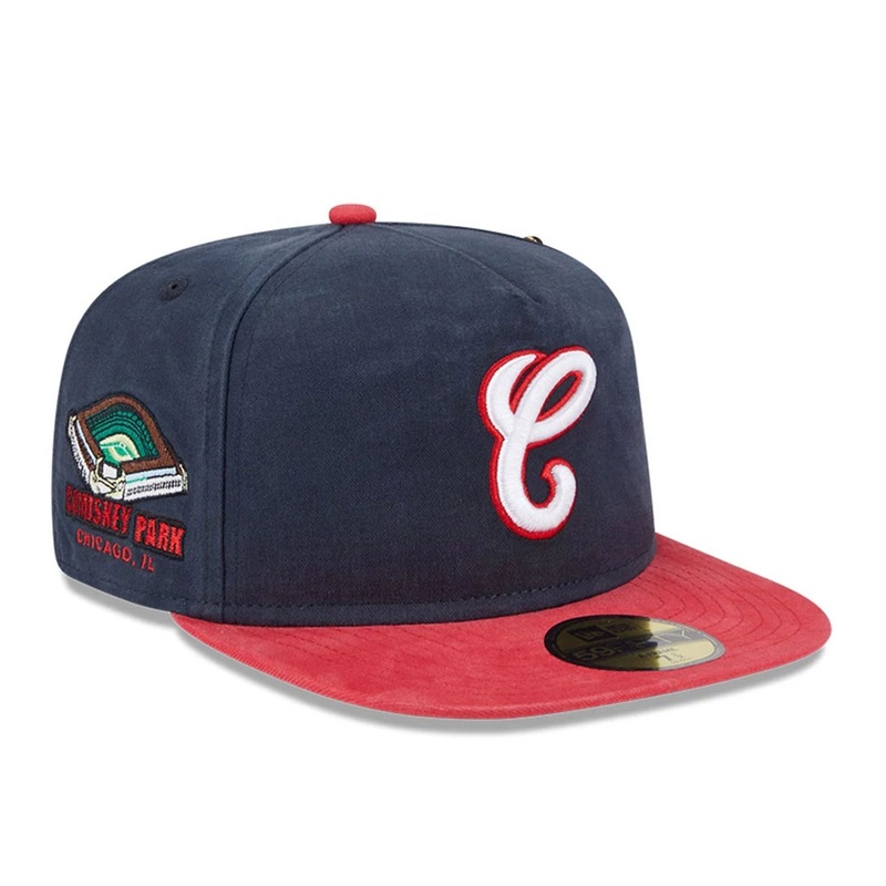 Chicago White Sox Championship Side Flag Navy 59FIFTY A-Frame Fitted Cap