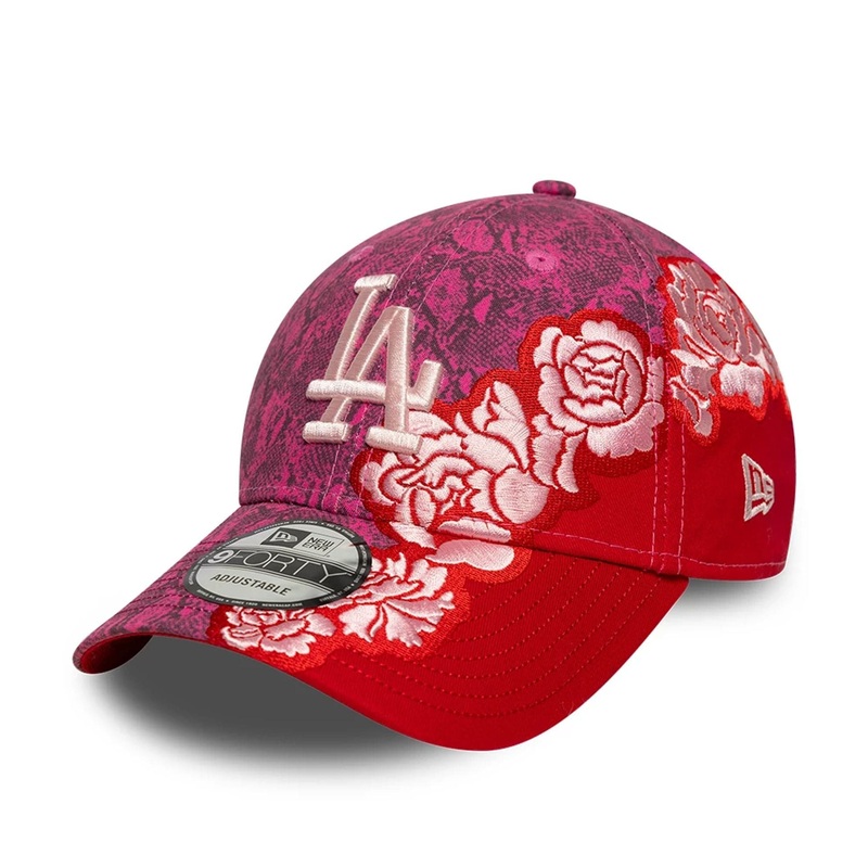 LA Dodgers Floral Snake Red 9FORTY Adjustable Cap
