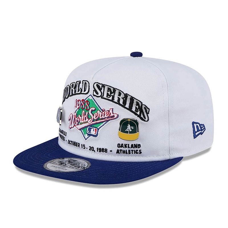 LA Dodgers VS Oakland Athletics Championship Pin White Golfer Adjustable Cap