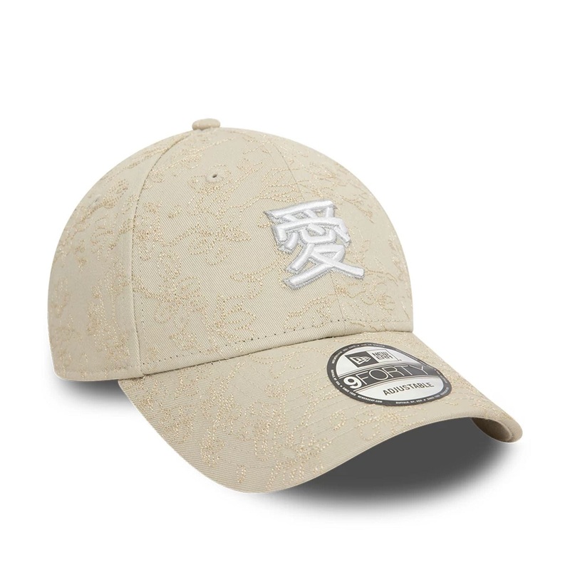 New Era Cherry Blossom Love Light Beige 9FORTY Adjustable Cap