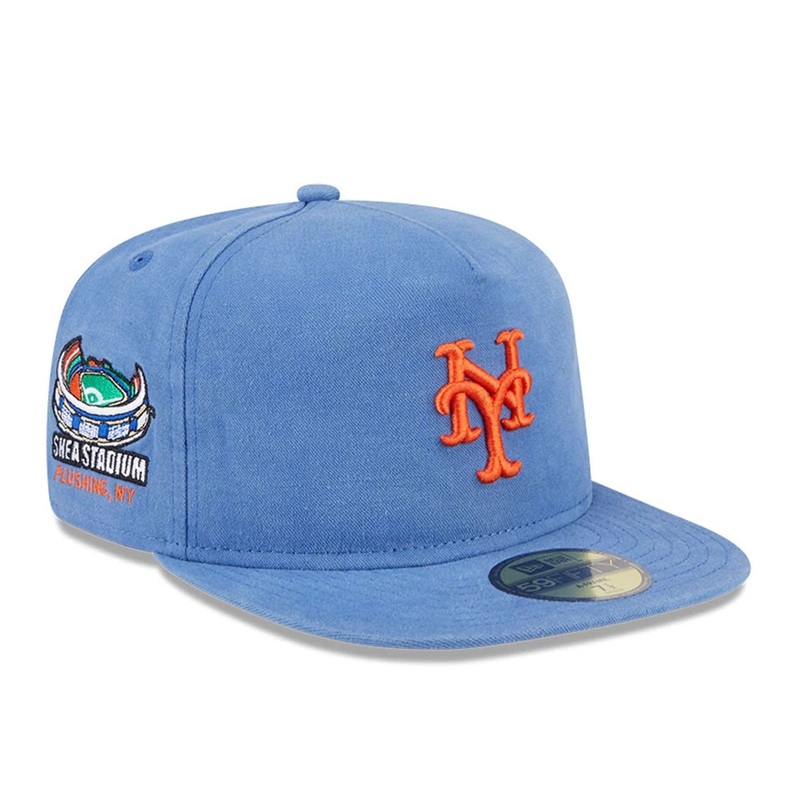 New York Mets Championship Side Flag Blue 59FIFTY A-Frame Fitted Cap
