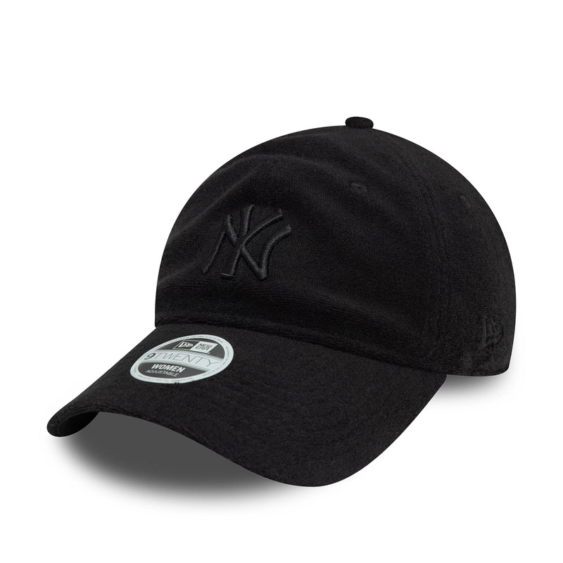 New York Yankees Womens Towelling Black 9TWENTY Adjustable Cap