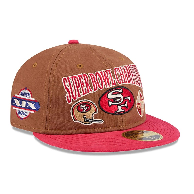 San Francisco 49ers NFL Champions Dark Beige Retro Crown 59FIFTY Fitted Cap