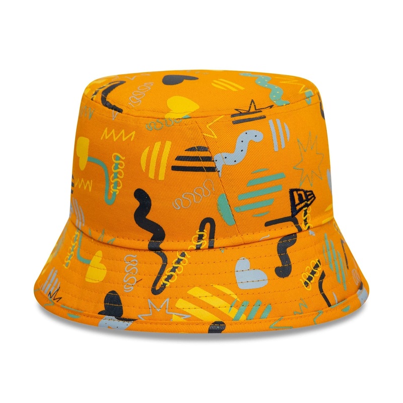 Toddler New Era All Over Print Bright Orange Adventure Bucket Adjustable Hat
