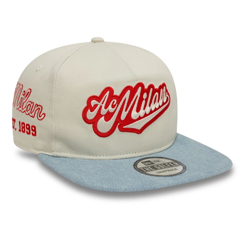 AC Milan Denim Golfer Cream Golfer Adjustable Cap