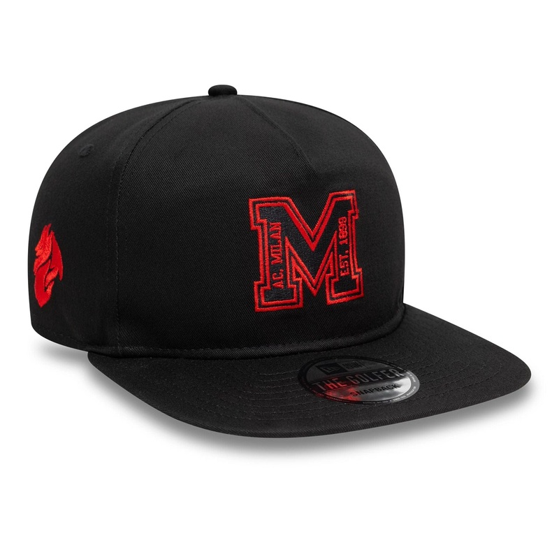 AC Milan M Logo Black Golfer Adjustable Cap