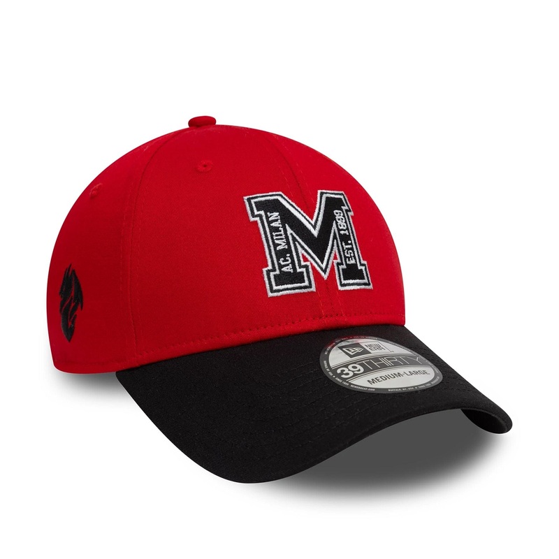 AC Milan M Logo Red 39THIRTY Stretch Fit Cap