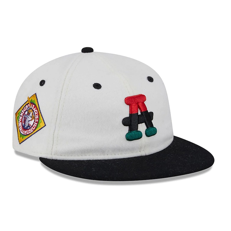 Atlanta Black Crackers Tri-Colour Logo White Retro Crown 9FIFTY Snapback Adjustable Cap