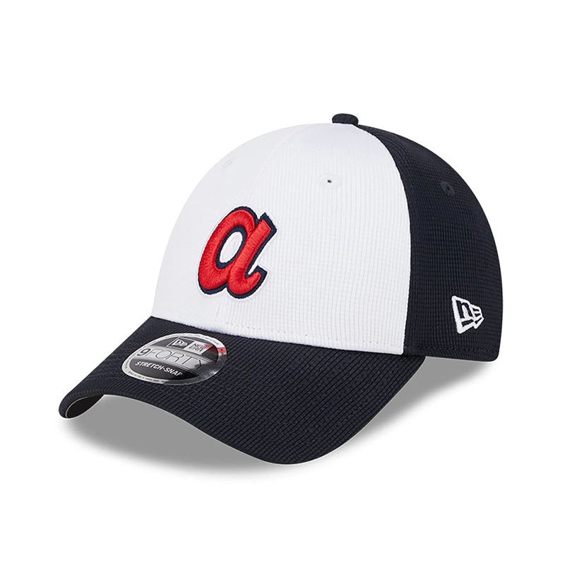 Atlanta Braves MLB Batting Practice Black 9FORTY Stretch Snap Adjustable Cap