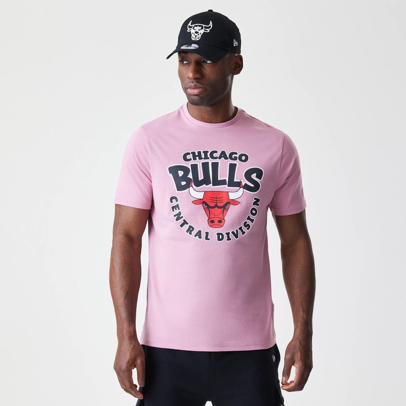 Chicago Bulls NBA Bubble Wordmark Pink T-Shirt