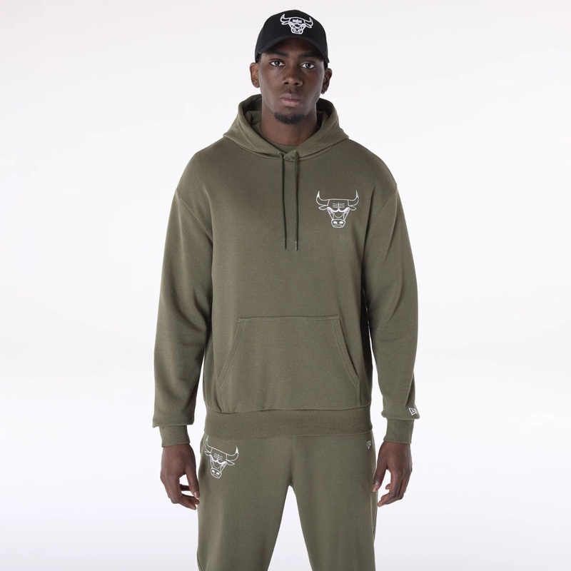 Chicago Bulls NBA League Essential Green Oversized Pullover Hoodie