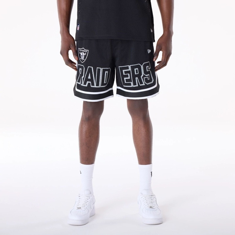 Las Vegas Raiders NFL Mesh Black Shorts