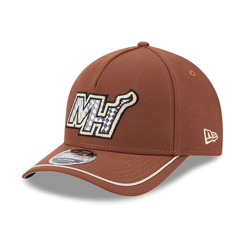 Miami Heat New Era Motorsport Dark Brown 9FORTY M-Crown A-Frame Adjustable Cap