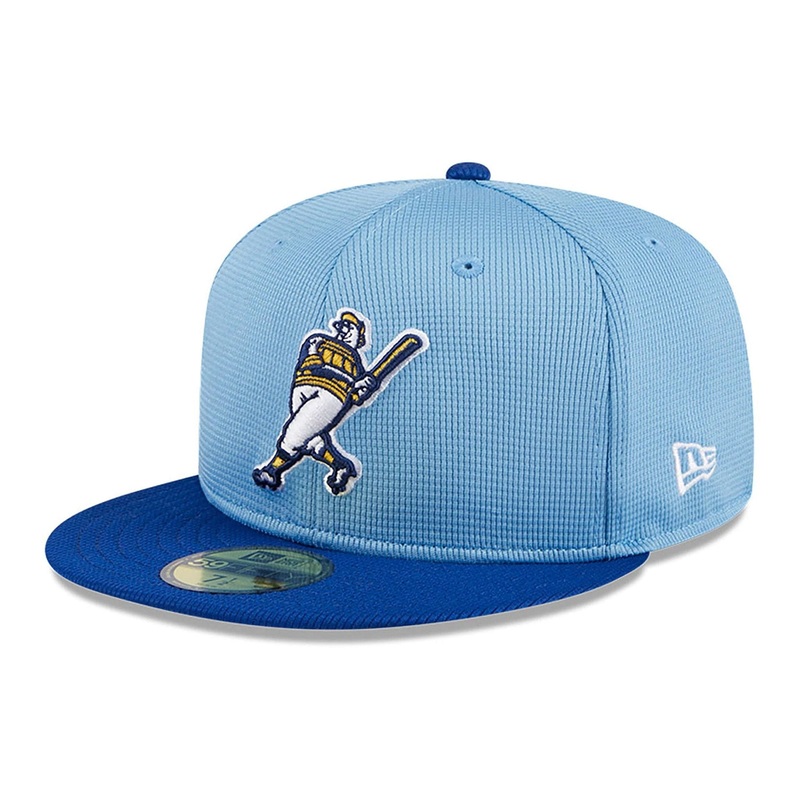 Milwaukee Brewers MLB Batting Practice Light Blue 59FIFTY Fitted Cap