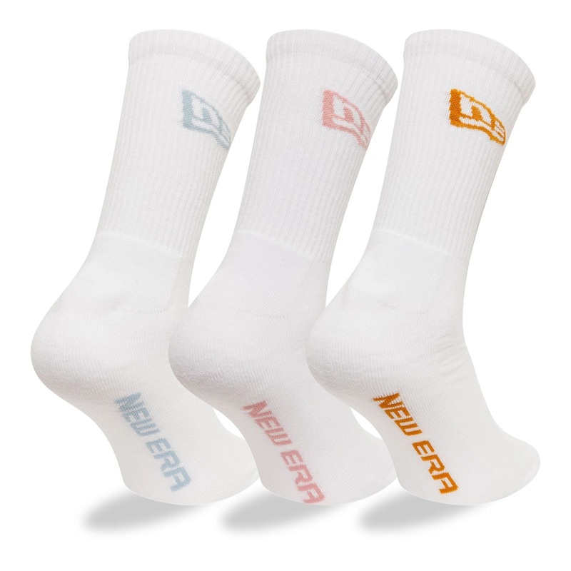 New Era Flag 3-Pack White Crew Socks