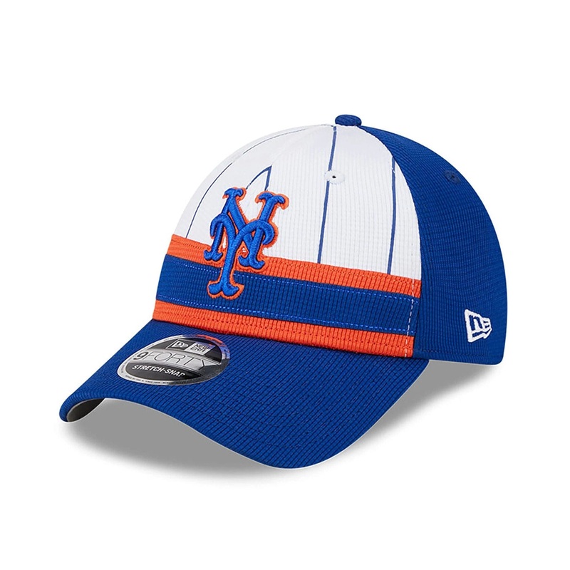 New York Mets MLB Batting Practice Blue 9FORTY Stretch Snap Adjustable Cap
