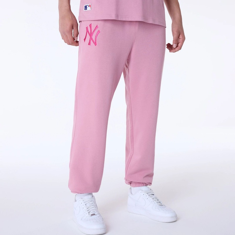 New York Yankees MLB League Essential Dark Pink Fleece Joggers