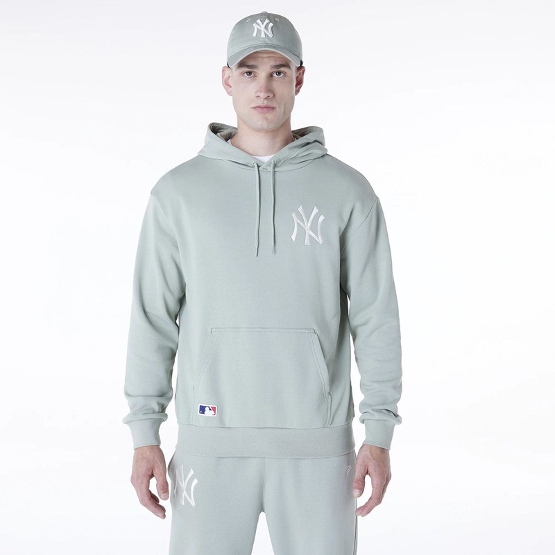 New York Yankees MLB League Essential Pastel Green Oversized Pullover Hoodie