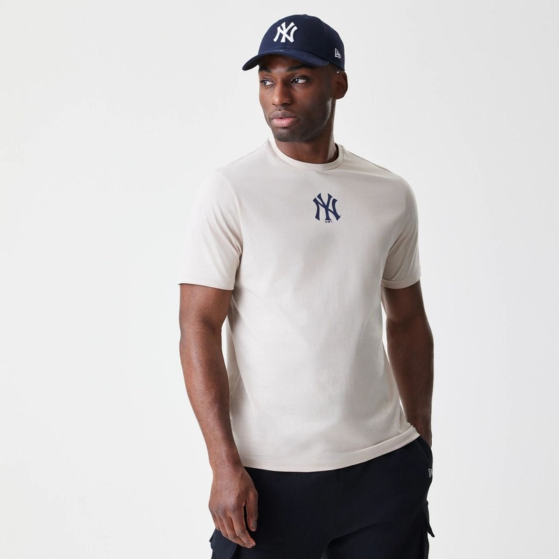 New York Yankees MLB Logo Cream T-Shirt