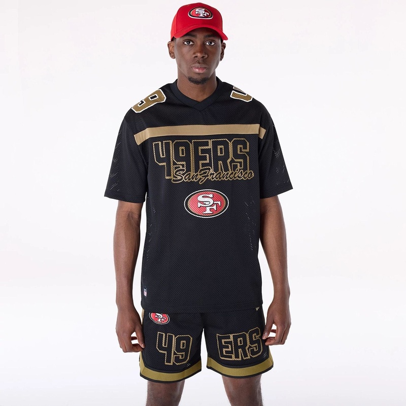 San Francisco 49ers NFL Mesh Black T-Shirt