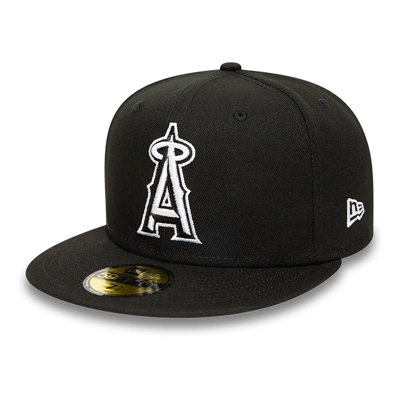 Anaheim Angels MLB Black and White 59FIFTY Fitted Cap