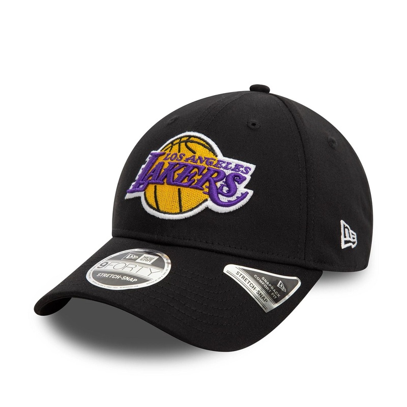 LA Lakers NBA Black 9FORTY Stretch Snap Adjustable Cap