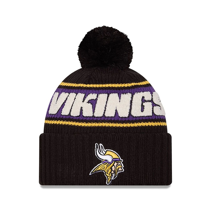 Minnesota Vikings NFL Sideline 2024 Black Sport Knit Beanie Hat