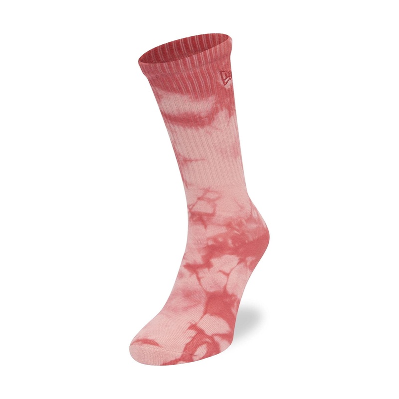 New Era Tie Dye Pastel Pink Crew Socks