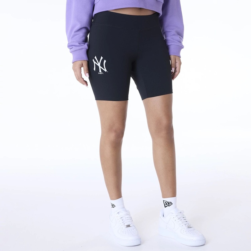 New York Yankees Womens MLB League Essential Black Cycling Shorts