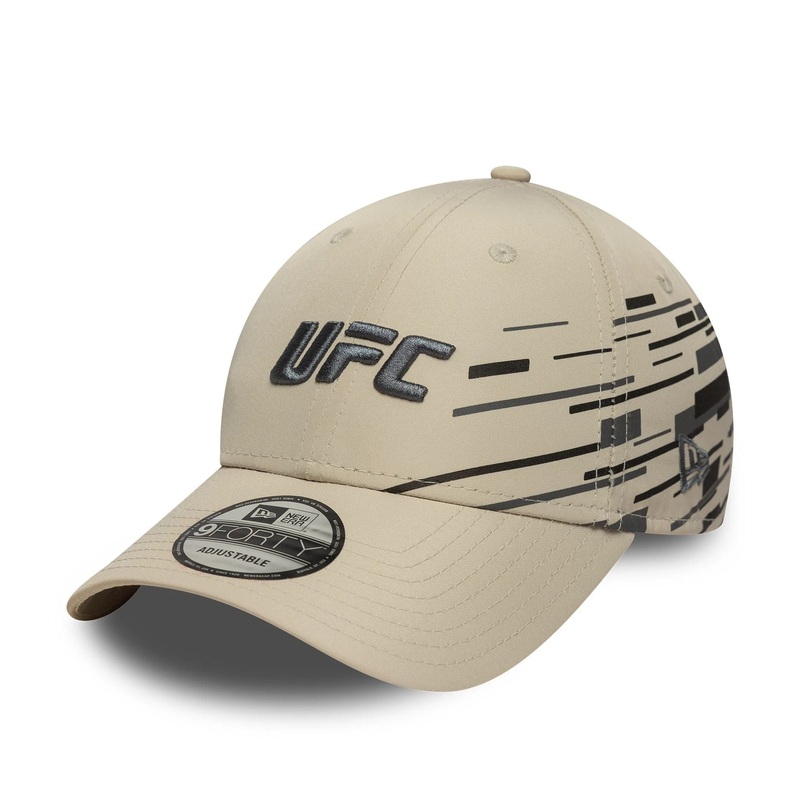 UFC Ultimate Fighting Nylon Side Print Light Beige 9FORTY Adjustable Cap