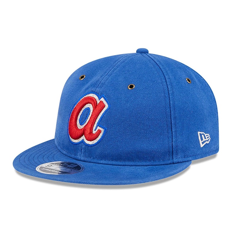 Atlanta Braves Cotton Canvas Blue Retro Crown 9FIFTY Strapback Cap