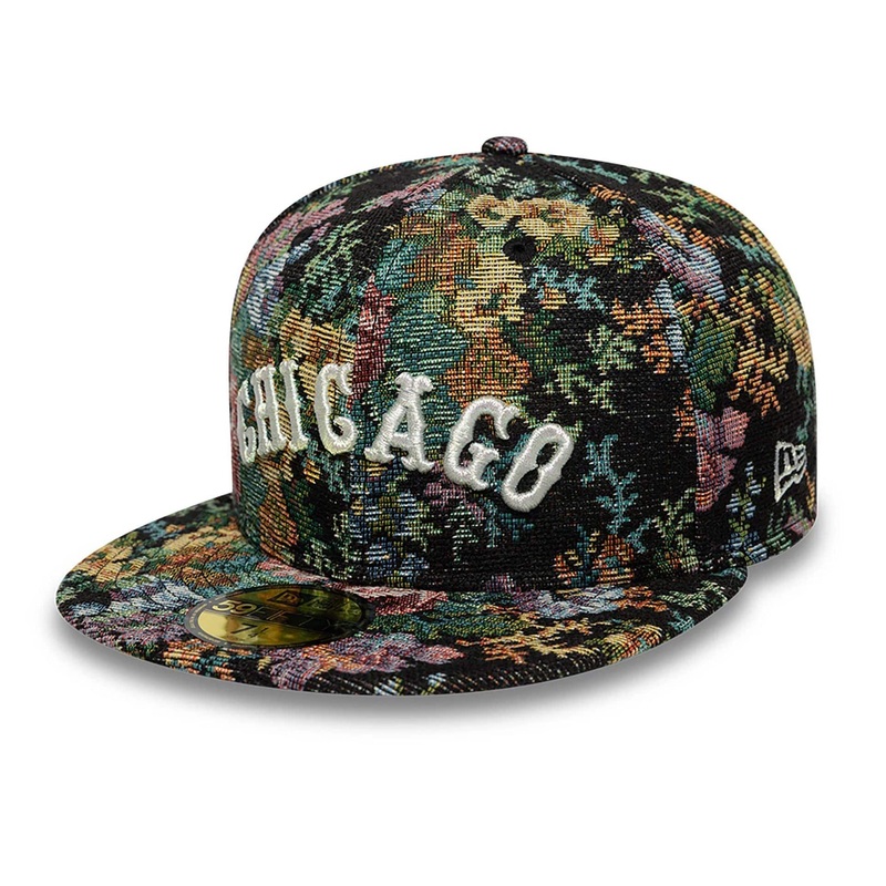Chicago White Sox Jacquard Patterns All Over Print Black 59FIFTY Fitted Cap