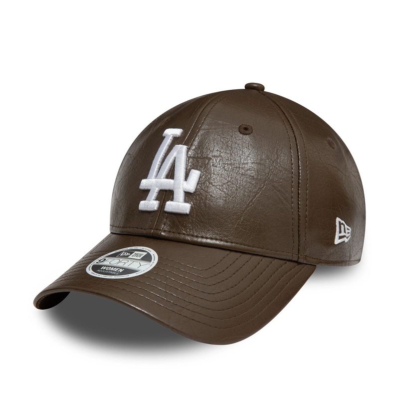 LA Dodgers Womens PU Dark Brown 9FORTY Adjustable Cap