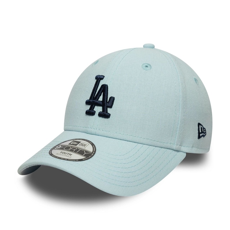 LA Dodgers Youth MLB Linen Pastel Blue 9FORTY Adjustable Cap