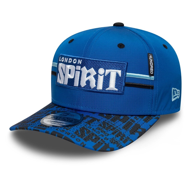 London Spirit The Hundred 2025 All Over Print Blue 9SEVENTY Stretch Snap Adjustable Cap